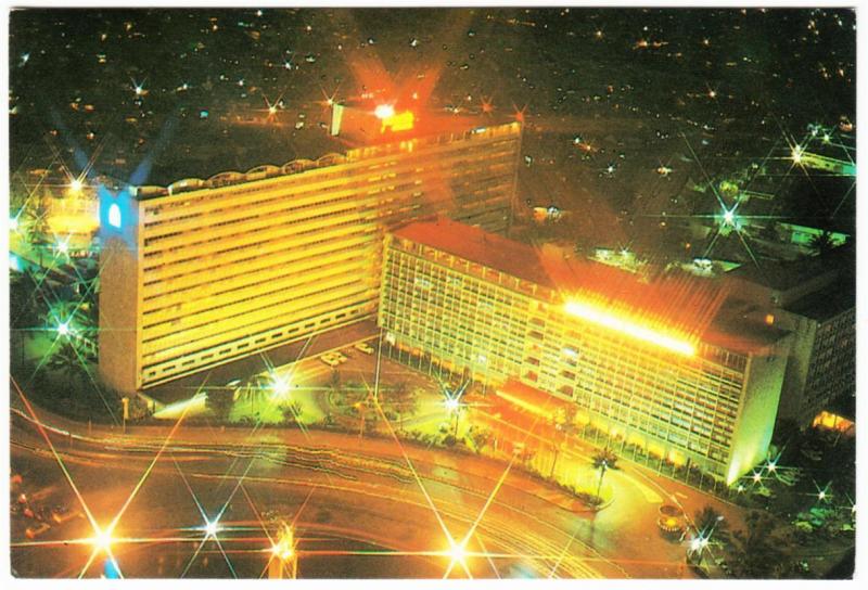 Indonesia Jakarta Hotel Indonesia at Night 1970s-1980s Postcard