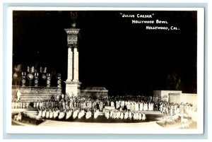 Hollywood California CA, Julius Caesar Hollywood Bowl RPPC Photo Postcard