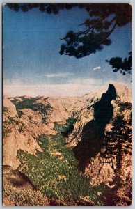 Yosemite Park California 1950s Postcard View From Glacier Point