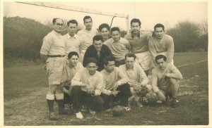 Postcard RPPC 1950s Soccer Football team Europe 23-0088