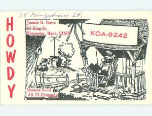 comic - QSL CB HAM RADIO CARD Worcester Massachusetts MA t9822