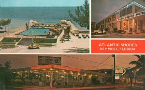 Vintage Postcard Atlantic Shores Motel Private Beach South Street Key West Fla.