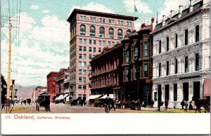 View of Broadway in Oakland CA Vintage Postcard T62