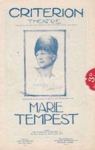 Marie Tempest Marquise Criterion London Antique Theatre Programme