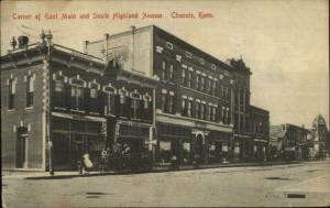 Chanute KS East Main & South Highland c1910 Postcard