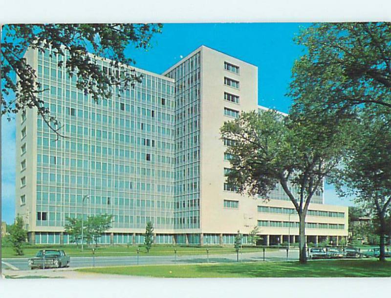 Unused 1968 OLD CARS & STATE OFFICE BUILDING Topeka Kansas KS Q0328