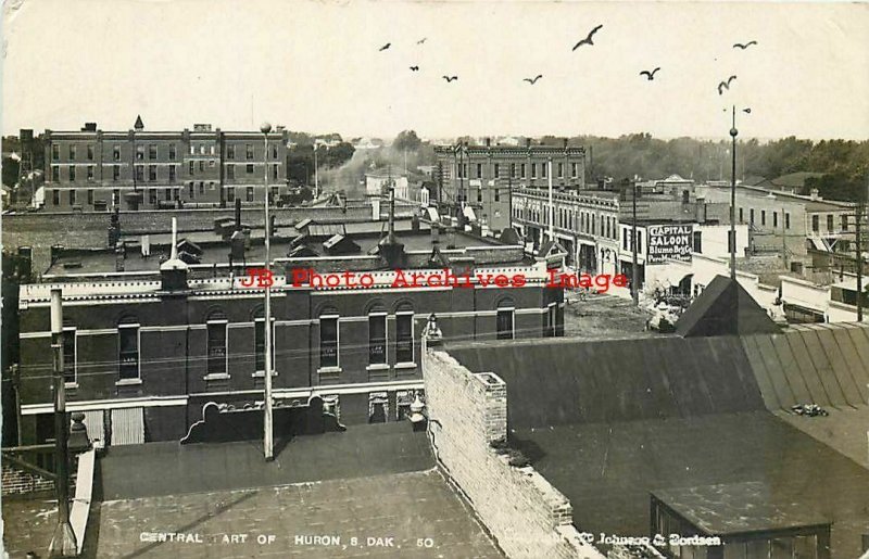 SD, Huron, South Dakota, RPPC, Central Business District, Johnson & Jordan Photo