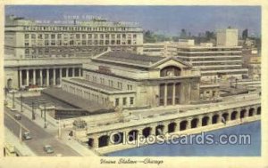 Union Station, Chicago, IL USA Train Railroad Station Depot 1962 light wear p...