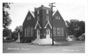 Knoxville Illinois Christian Church Real Photo Antique Postcard K79578