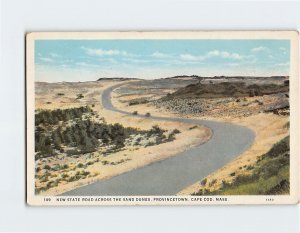 Postcard New State Road Across The Sand Dunes, Cape Cod, Provincetown, MA