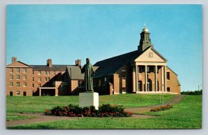 Christ the Teacher Chapel & Statue Merrimack College Mass. Postcard Unposted