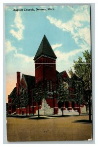 Vintage 1919 Postcard First Baptist Church W. Mason Street Owosso Michigan