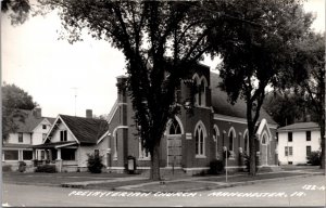 Real Photo Postcard Presbyterian Church in Manchester, Iowa