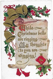 While Christmas bells are Ringing My  thoughts to you are Winging