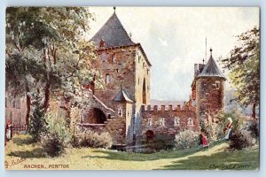 Germany Postcard Aachen Ponttor c1910 Unposted Antique Oilette Tuck Art