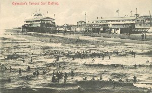 Postcard Texas Galveston Famous Surf Bathing Block C-1910 23-6418
