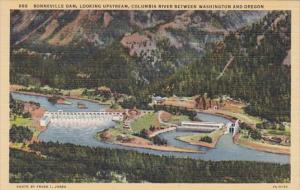 Oregon Bonneville Dam Columbia River Curteich