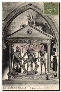 Old Postcard Clock Clermont Ferrand Le Jacquemart of the cathedral