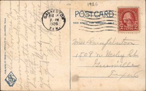 Galveston Texas TX South Jetty and Fort Point Lighthouse Vintage Postcard 