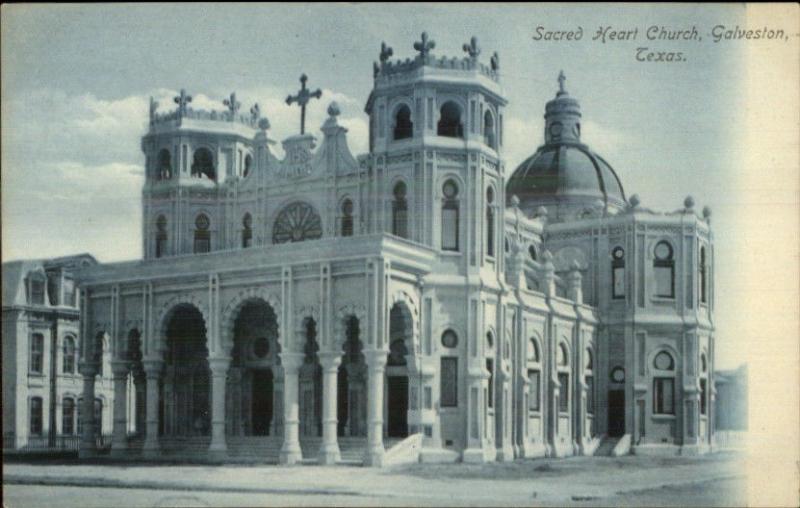 Galveston TX Sacred Heart Church c1910 Postcard