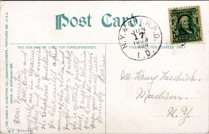 Postcard Adirondack Mountains Stevens House Lake Placid