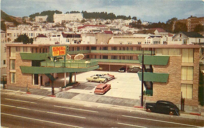 Autos Becks Motor Lodge 1950s Postcard San Marcos California Gillick 9138