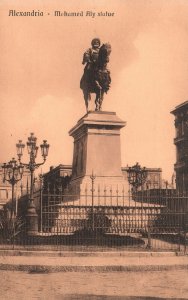 Vintage Postcard 1910's View of Mohamed Aly Statue Alexandria Egypt