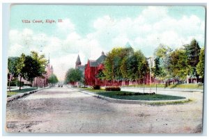 1911 Villa Court Exterior View Building Elgin Illinois Vintage Antique Postcard