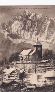 Switzerland Chateau d'Oex en Hiver L'Eglise et la Dent de Corjon