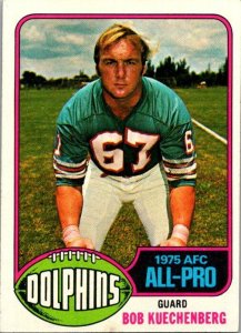 1976 Topps Football Card Bob Kuechenberg Miami Dolphins sk4498