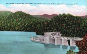 Vintage Postcard Lake Santeetlah Southern Boundary Great Smoky Mountains Park