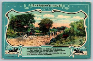 Civil War  Sheridan's Ride  US Army Postcard