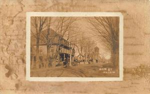 Antrim NH Main Street store Horse & Wagons RPPC