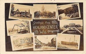 Greetings Richland Center WI Multi-View RPPC Postcard