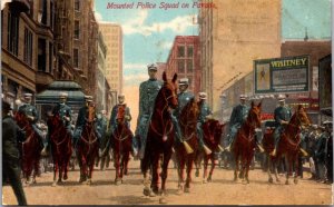 Postcard Mounted Police Squad on Parade