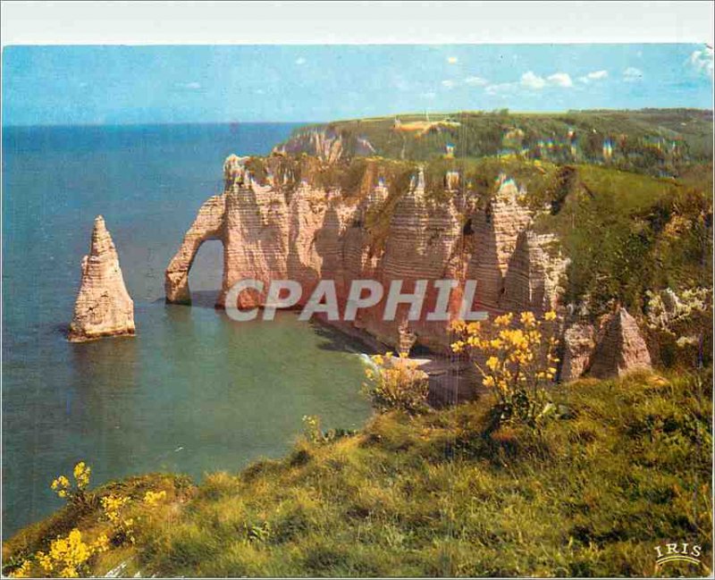 Postcard Modern Etretat needle and cliff