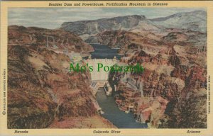 America Postcard - Boulder Dam and Powerhouse, Colorado River, Nevada RS26183