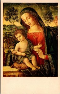 Vtg Madonna & Child by Pinturicchio Art San Marino California CA Postcard