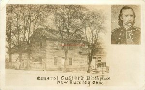 OH, New Rumley, Ohio, General Custer's Birthplace, RPPC