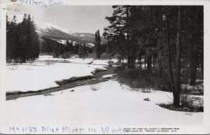 RPPC Postcard Blue River in Winter Dillon Colorado CO