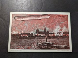 Mint Germany Zeppelin Postcard Graf Zeppelin Portrait Signature Mainz