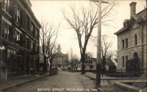 Rockland ME School Street c1910 Real Photo Postcard