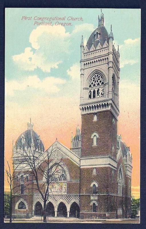 First Congregational Church Portland Oregon unused c1910