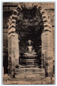 c1940's Little Bit O Heaven Statue Davenport Iowa IA Vintage Postcard