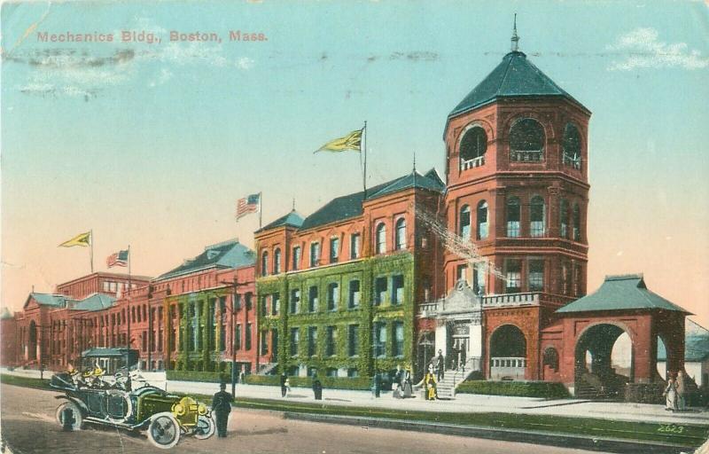 Mechanics Building, Boston, Massachusetts MA Pre-Linen Postcard, Oct 31 Postmark