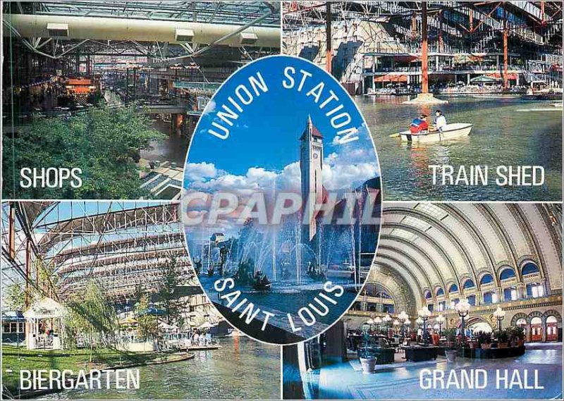 Modern Postcard Union Station Saint Louis Shops Biergarten Train Shed Great H...