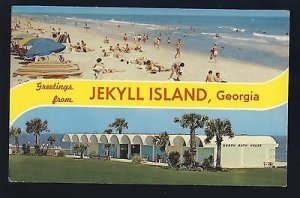 Jekyll Island, Georgia/GA Postcard, Beach Scene & North Bath, 1971!