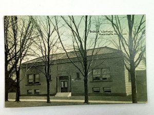 Vintage Postcard 1910's Public Library Harvard IL C.U. Williams Illinois
