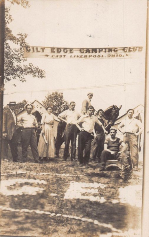 ZC1/ East Liverpool Ohio RPPC Postcard c1910 Gilt Edge Camping Club 24