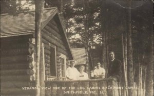 Smithfield Maine ME Birch Point Camps Eastern Illus Vintage RPPC PC Postcard